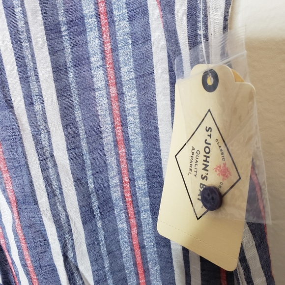 St John's Bay Top Sleeveless Striped Blue and White Women's Size Small NWT - Picture 13 of 15